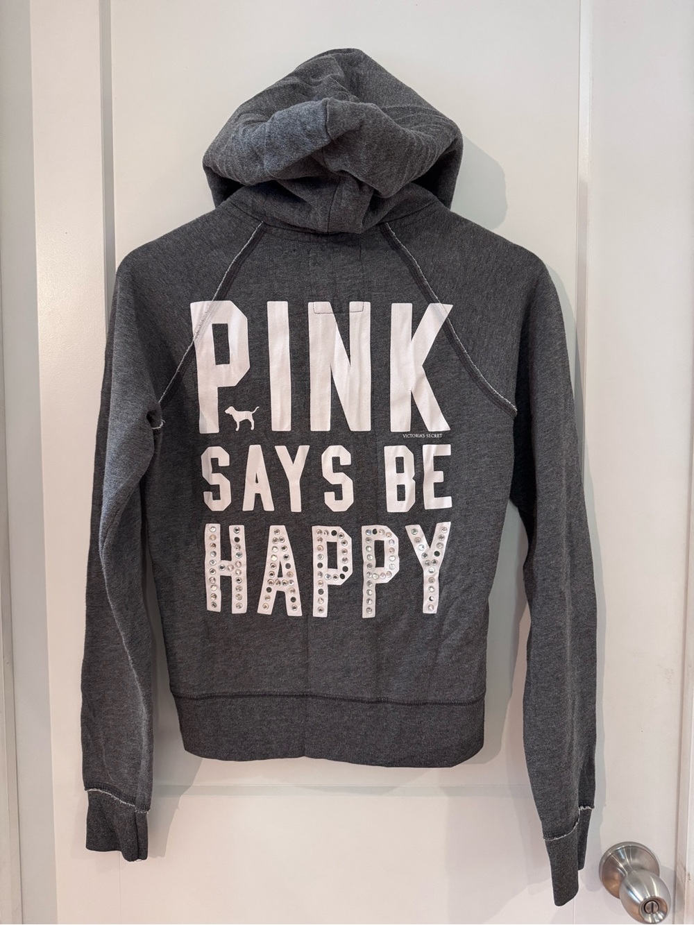 Victoria's Secret PINK Dark Gray Zip-Up Hoodie - Picture 6 of 9